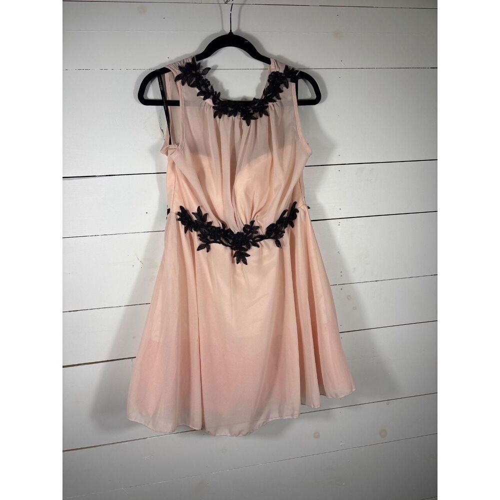 Unbranded Women's Pink and Black Dress